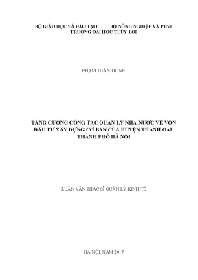 Tăng cường quản lý vốn đầu tư xây dựng tại huyện Thanh