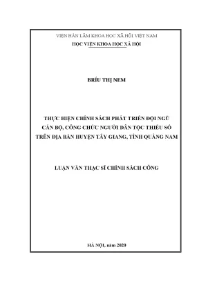 Phát triển đội ngũ cán bộ công chức dân tộc thiểu số tại 