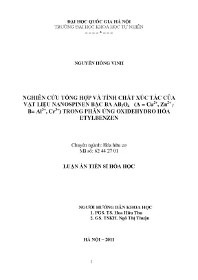 Nghiên cứu tính chất xúc tác của vật liệu nanospinen bậc 