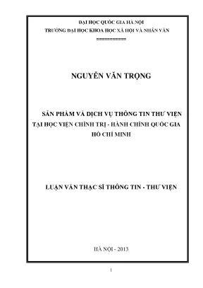 Nghiên cứu sản phẩm và dịch vụ thông tin thư viện tại 