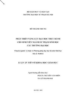 Phát triển năng lực dạy học thực hành cho sinh viên sư phạm