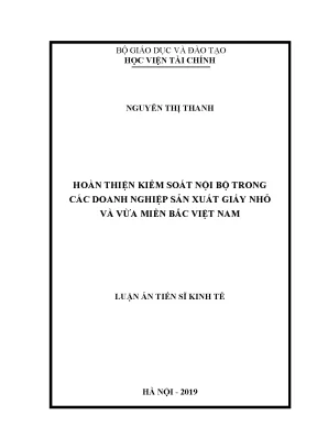 Cải thiện kiểm soát nội bộ cho doanh nghiệp sản xuất