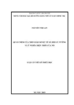 Quan niệm Nho giáo về xã hội lý tưởng và ý nghĩa hiện đại