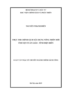 Thực thi chính sách xây dựng nông thôn mới tại huyện 