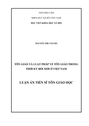 Tôn giáo và luật pháp trong thời kỳ đổi mới ở Việt Nam