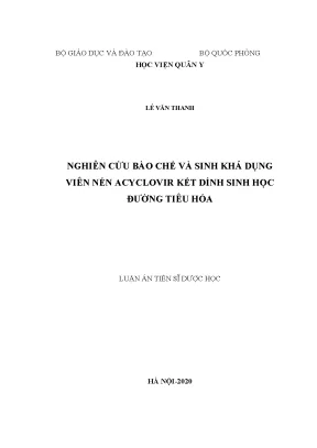 Nghiên cứu bào chế viên nén acyclovir sinh khả dụng cao