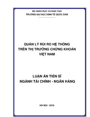 Quản lý rủi ro hệ thống trên thị trường chứng khoán Việt Nam