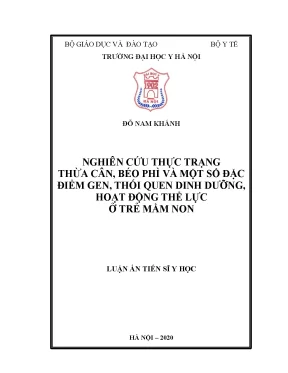 Nghiên cứu thừa cân béo phì và yếu tố dinh dưỡng ở trẻ 