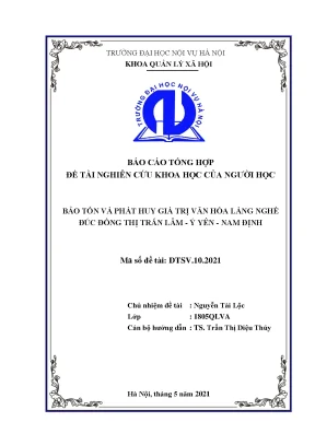 Bảo tồn và phát huy giá trị văn hóa làng nghề đúc đồng 