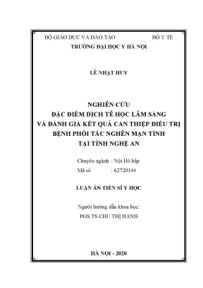 Nghiên cứu dịch tễ học và can thiệp điều trị bệnh phổi 