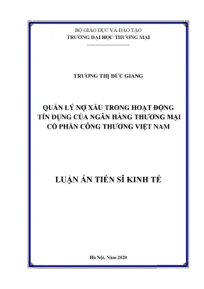 Quản lý nợ xấu trong tín dụng ngân hàng thương mại cổ