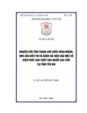Nghiên cứu sức khỏe răng miệng và can thiệp điều trị cho 