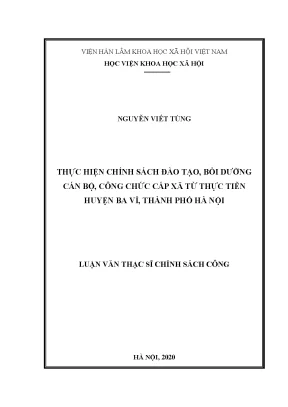 Chính sách đào tạo cán bộ công chức cấp xã tại huyện Ba 
