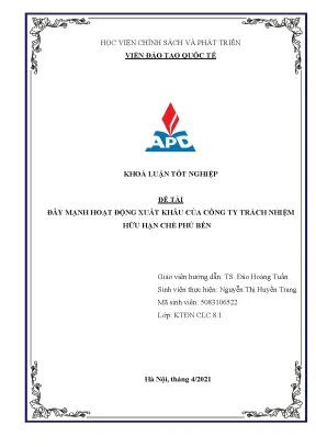 Tăng cường xuất khẩu cho Công ty TNHH Chè Phú Bền