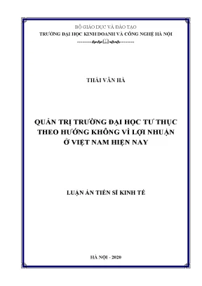 Luận án tiến sĩ về quản trị đại học tư thục không vì lợi