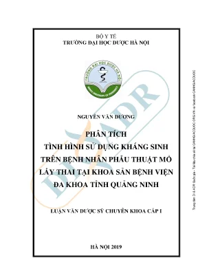 Phân Tích Sử Dụng Kháng Sinh Trong Phẫu Thuật Mổ Lấy 