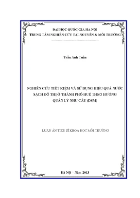 Nghiên cứu tiết kiệm và sử dụng hiệu quả nước sạch đô 
