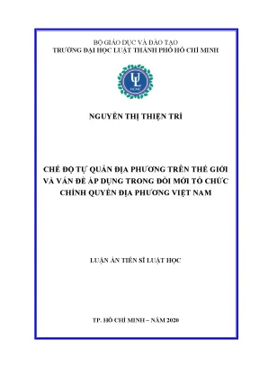 Chế độ tự quản địa phương: Kinh nghiệm quốc tế và ứng 