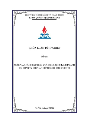 Giải pháp nâng cao hiệu quả kinh doanh tại Công ty Cổ 