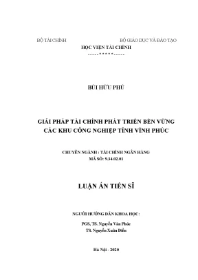 Giải pháp tài chính cho phát triển bền vững khu công