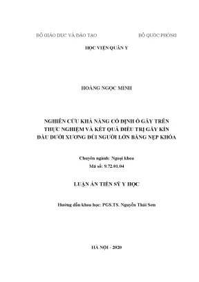 Nghiên cứu điều trị gãy kín đầu dưới xương đùi bằng nẹp khóa