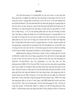 Nghiên cứu cấu trúc tinh thể quang tử 1D và 2D cho linh 
