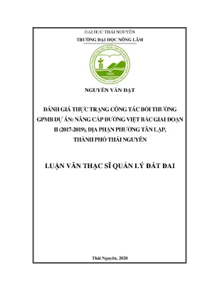 Đánh giá công tác bồi thường GPMB dự án nâng cấp đường