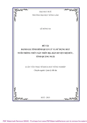 Đánh giá quản lý và sử dụng đất nuôi trồng thủy sản tại