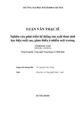 Hệ thống sản xuất than sinh học hiệu suất cao và giảm ô