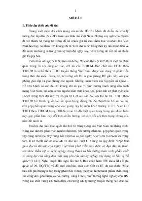 Giáo dục tinh thần dân tộc theo Hồ Chí Minh trong dạy 