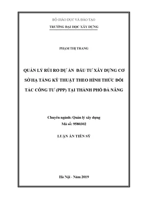 Quản lý rủi ro trong dự án PPP xây dựng hạ tầng tại Đà Nẵng