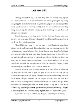 Chi phí và giá thành sản phẩm xây lắp tại công ty cổ