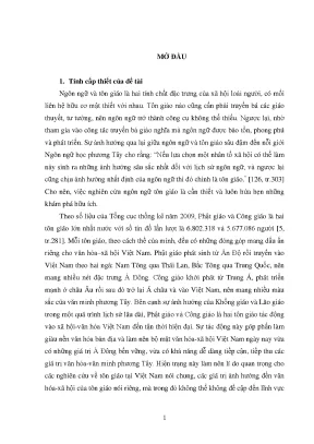 Nghiên cứu từ ngữ công giáo trong kinh nguyện các giáo 