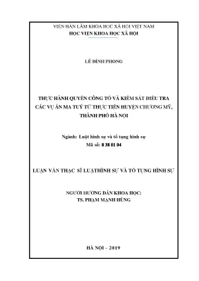 Nghiên cứu thực hành quyền công tố và kiểm sát điều tra