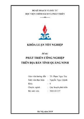 Phát triển công nghiệp tại Quảng Ninh: Luận văn tốt nghiệp