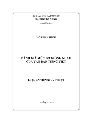 Đánh Giá Mức Độ Giống Nhau Văn Bản Tiếng Việt