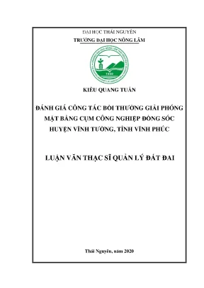Đánh giá công tác bồi thường giải phóng mặt bằng tại cụm
