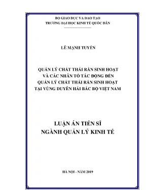Quản lý chất thải rắn sinh hoạt tại vùng duyên hải Bắc