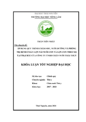 Chăm sóc và phòng trị bệnh cho lợn nái và lợn con tại 
