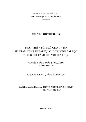 Phát triển đội ngũ giảng viên sư phạm nghệ thuật trong 