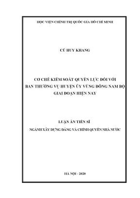 Kiểm Soát Quyền Lực Ban Thường Vụ Huyện Ủy Đông Nam Bộ 