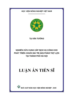 Nghiên cứu dịch vụ công cho chuỗi giá trị thịt lợn tại 