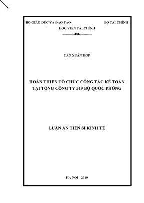 Cải tiến công tác kế toán tại Tổng công ty 319 Bộ Quốc phòng