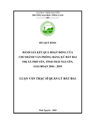 Đánh giá hoạt động chi nhánh văn phòng đăng ký đất đai