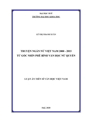 Phân Tích Truyện Ngắn Nữ Việt Nam 2000-2015 Qua Lăng 