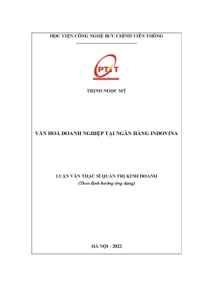 Nghiên cứu văn hóa doanh nghiệp tại ngân hàng Indovina