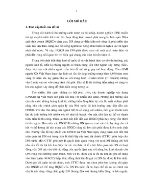 Tác động của cấu trúc tài chính đến hiệu quả kinh doanh