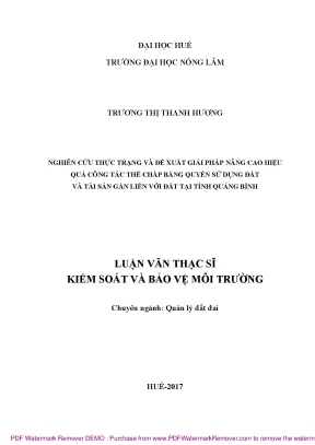 Giải pháp nâng cao hiệu quả thế chấp quyền sử dụng đất 