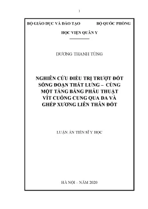 Nghiên cứu điều trị trượt đốt sống thắt lưng bằng phẫu 
