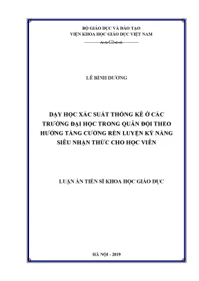Rèn luyện kỹ năng siêu nhận thức trong dạy học xác suất 